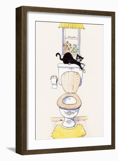 Basil in the Bathroom III-Harry Caunce-Framed Art Print