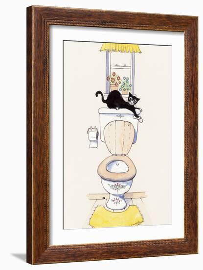 Basil in the Bathroom III-Harry Caunce-Framed Art Print