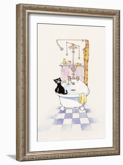 Basil in the Bathroom IV-Harry Caunce-Framed Art Print