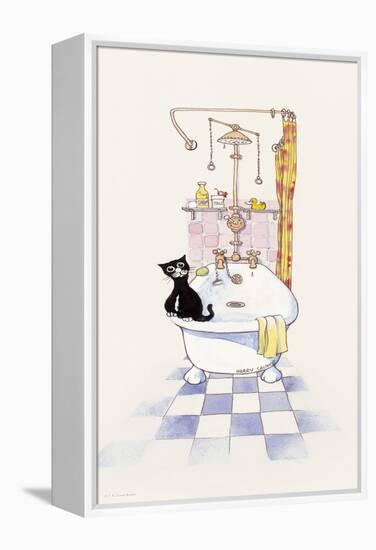 Basil in the Bathroom IV-Harry Caunce-Framed Stretched Canvas