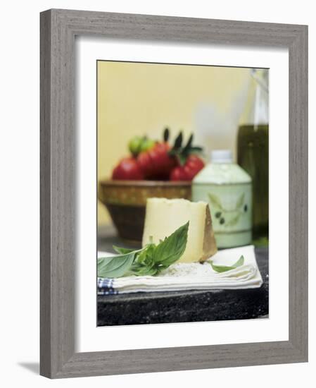 Basil, Parmesan, Tomatoes and Olive Oil-null-Framed Photographic Print