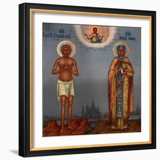 Basil the Blessed and Saint Mary of Egypt, 1901-Osip Semionovich Chirikov-Framed Giclee Print