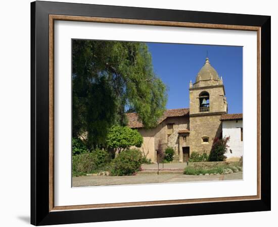 Basilica and Bell Tower at Carmel Mission, Founded 1770, Carmel by the Sea, California, USA-Westwater Nedra-Framed Photographic Print