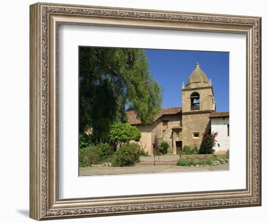 Basilica and Bell Tower at Carmel Mission, Founded 1770, Carmel by the Sea, California, USA-Westwater Nedra-Framed Photographic Print