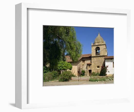 Basilica and Bell Tower at Carmel Mission, Founded 1770, Carmel by the Sea, California, USA-Westwater Nedra-Framed Photographic Print