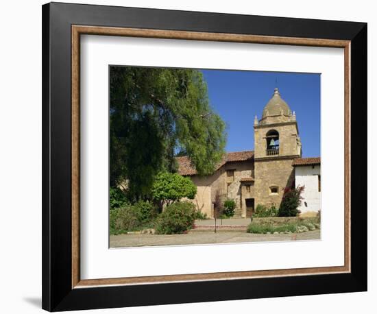 Basilica and Bell Tower at Carmel Mission, Founded 1770, Carmel by the Sea, California, USA-Westwater Nedra-Framed Photographic Print