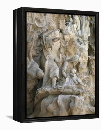 Basilica and Expiatory Church of the Holy Family by Antoni Gaudi. Detail. Spain-null-Framed Premier Image Canvas