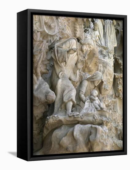 Basilica and Expiatory Church of the Holy Family by Antoni Gaudi. Detail. Spain-null-Framed Premier Image Canvas