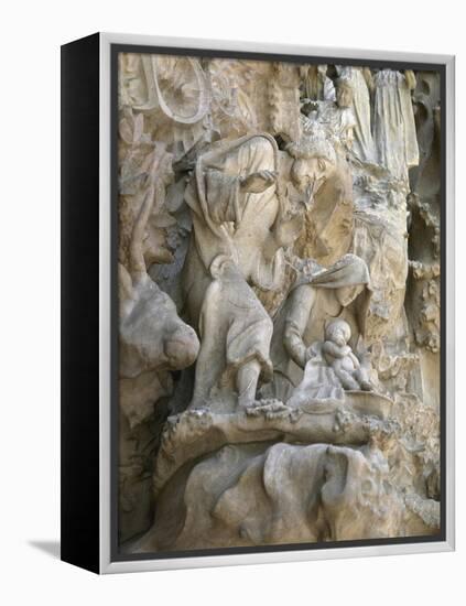 Basilica and Expiatory Church of the Holy Family by Antoni Gaudi. Detail. Spain-null-Framed Premier Image Canvas