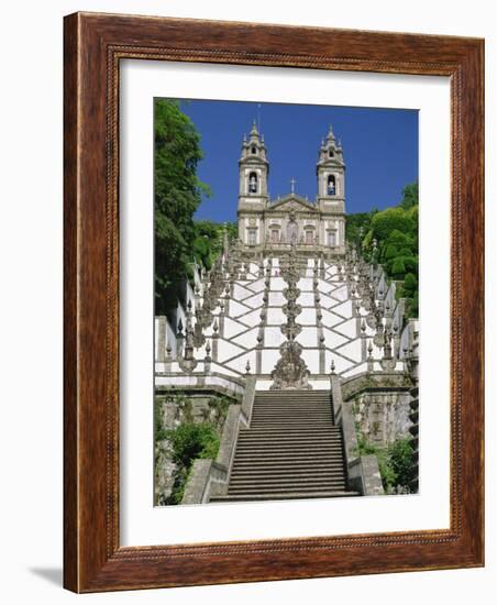 Basilica and Famous Staircases of Bom Jesus, Completed in 1837, Braga, Minho Region of Portugal-Maxwell Duncan-Framed Photographic Print