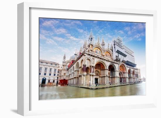 Basilica Di San Marco under Interesting Clouds, Venice, Italy-TTstudio-Framed Photographic Print