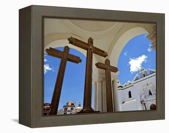 Basilica of Our Lady of Copacabana on the Shores of Lake Titicaca, Bolivia, South America-Simon Montgomery-Framed Premier Image Canvas