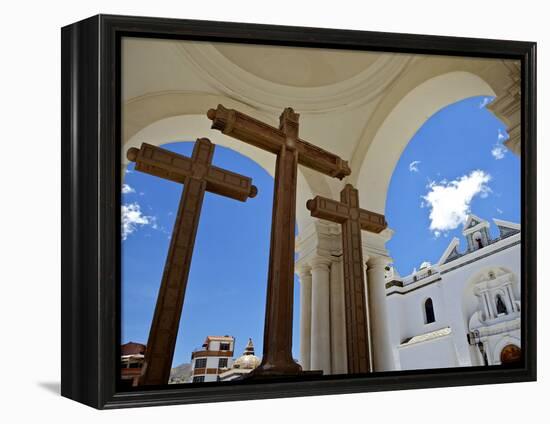 Basilica of Our Lady of Copacabana on the Shores of Lake Titicaca, Bolivia, South America-Simon Montgomery-Framed Premier Image Canvas