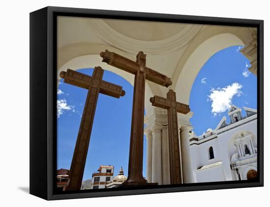 Basilica of Our Lady of Copacabana on the Shores of Lake Titicaca, Bolivia, South America-Simon Montgomery-Framed Premier Image Canvas