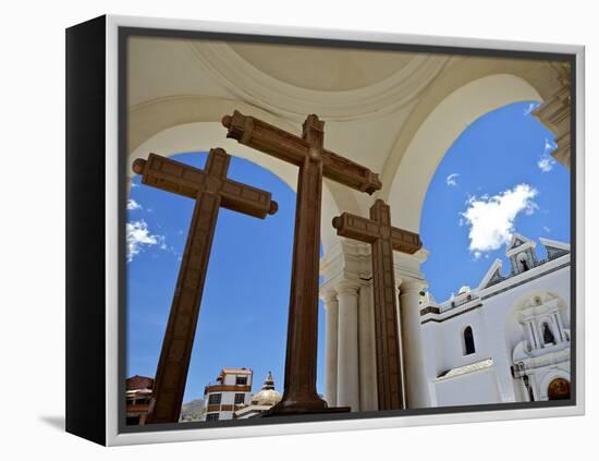 Basilica of Our Lady of Copacabana on the Shores of Lake Titicaca, Bolivia, South America-Simon Montgomery-Framed Premier Image Canvas