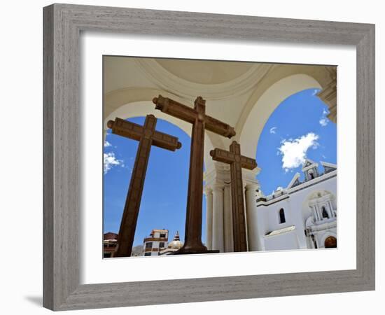 Basilica of Our Lady of Copacabana on the Shores of Lake Titicaca, Bolivia, South America-Simon Montgomery-Framed Photographic Print