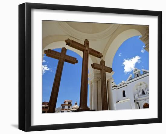 Basilica of Our Lady of Copacabana on the Shores of Lake Titicaca, Bolivia, South America-Simon Montgomery-Framed Photographic Print