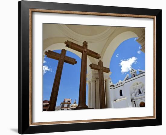 Basilica of Our Lady of Copacabana on the Shores of Lake Titicaca, Bolivia, South America-Simon Montgomery-Framed Photographic Print