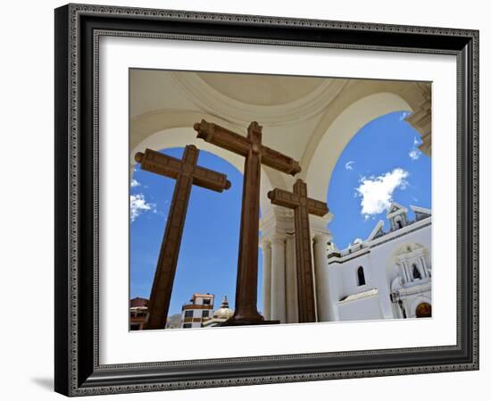 Basilica of Our Lady of Copacabana on the Shores of Lake Titicaca, Bolivia, South America-Simon Montgomery-Framed Photographic Print