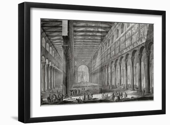 Basilica of San Paulo Fuori Le Mura, Rome, from Le Antichita Romane de G.B. Piranesi-Giovanni Battista Piranesi-Framed Giclee Print