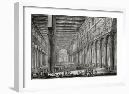 Basilica of San Paulo Fuori Le Mura, Rome, from Le Antichita Romane de G.B. Piranesi-Giovanni Battista Piranesi-Framed Giclee Print