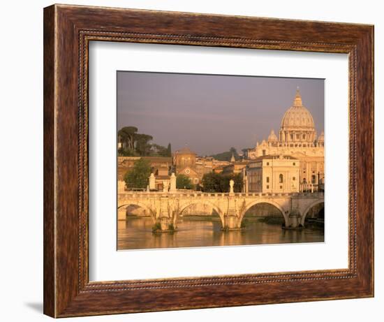 Basilica San Pietro and Ponte Sant Angelo, The Vatican, Rome, Italy-Walter Bibikow-Framed Photographic Print