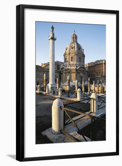 Basilica Ulpia and Trajan's Column, Trajan's Forum, Imperial Fora, Rome, Roman Ad-null-Framed Giclee Print