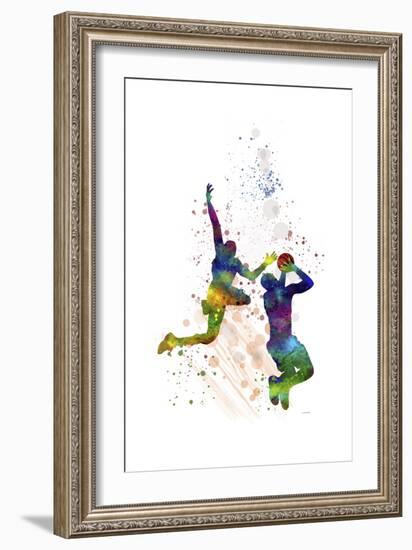 Basket Ball Player 1-Marlene Watson-Framed Premium Giclee Print