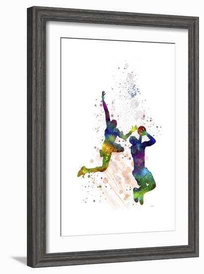 Basket Ball Player 1-Marlene Watson-Framed Premium Giclee Print