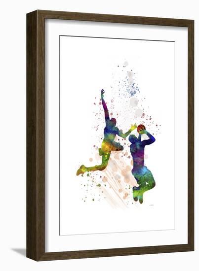 Basket Ball Player 1-Marlene Watson-Framed Premium Giclee Print