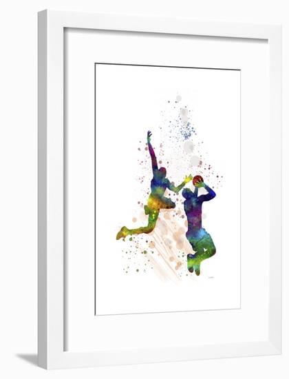 Basket Ball Player 1-Marlene Watson-Framed Premium Giclee Print
