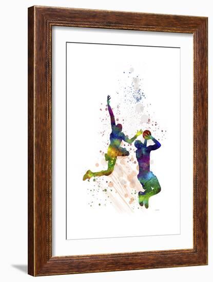 Basket Ball Player 1-Marlene Watson-Framed Premium Giclee Print