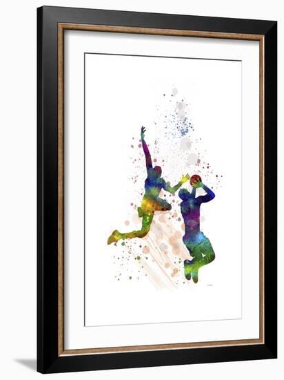 Basket Ball Player 1-Marlene Watson-Framed Premium Giclee Print