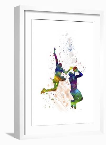 Basket Ball Player 1-Marlene Watson-Framed Premium Giclee Print