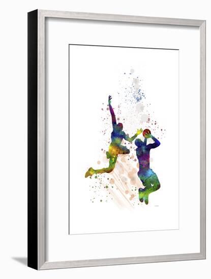 Basket Ball Player 1-Marlene Watson-Framed Premium Giclee Print