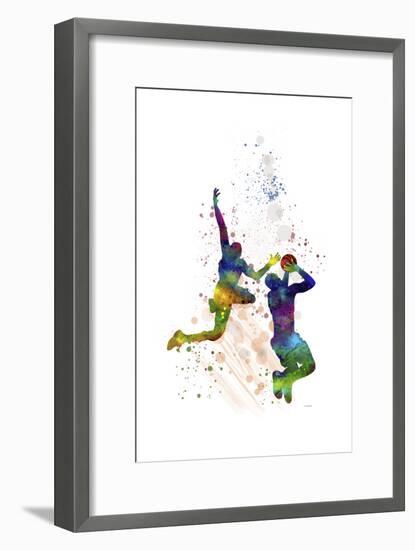 Basket Ball Player 1-Marlene Watson-Framed Premium Giclee Print