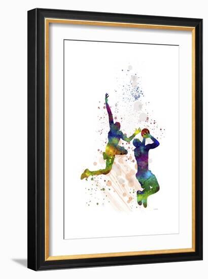 Basket Ball Player 1-Marlene Watson-Framed Premium Giclee Print