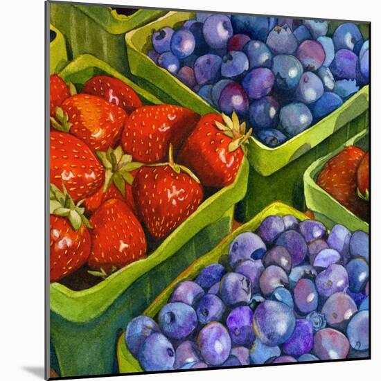 Basket o' Berries-Terri Hill-Mounted Giclee Print