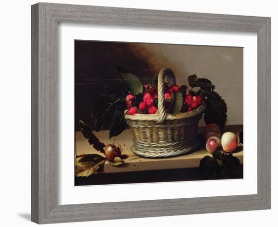 Basket of Blackberries and Raspberries (Oil on Canvas)-Louise Moillon-Framed Giclee Print