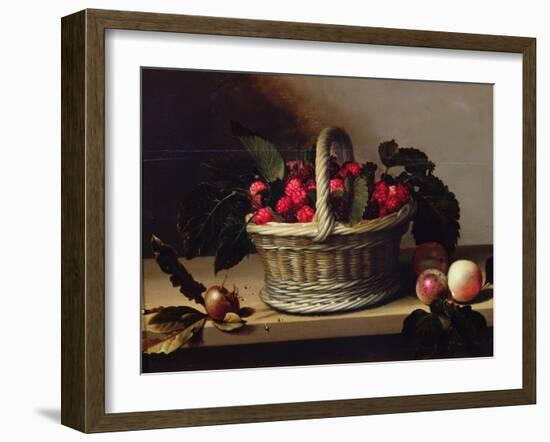 Basket of Blackberries and Raspberries (Oil on Canvas)-Louise Moillon-Framed Giclee Print