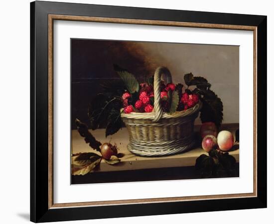 Basket of Blackberries and Raspberries (Oil on Canvas)-Louise Moillon-Framed Giclee Print