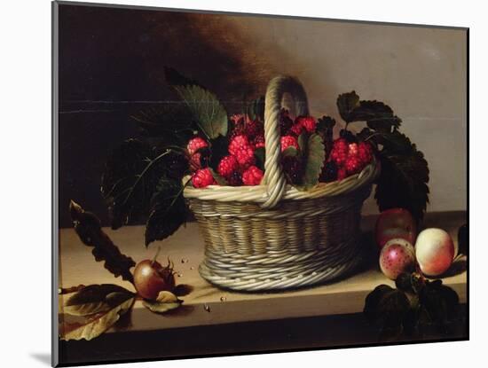 Basket of Blackberries and Raspberries (Oil on Canvas)-Louise Moillon-Mounted Giclee Print