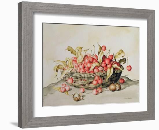 Basket of Cherries, 1998-Amelia Kleiser-Framed Giclee Print