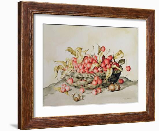 Basket of Cherries, 1998-Amelia Kleiser-Framed Giclee Print