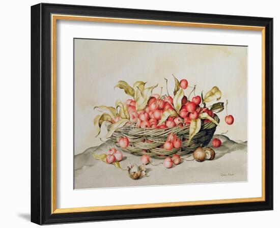 Basket of Cherries, 1998-Amelia Kleiser-Framed Giclee Print