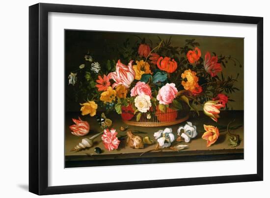 Basket of Flowers, 1625-Balthasar van der Ast-Framed Giclee Print