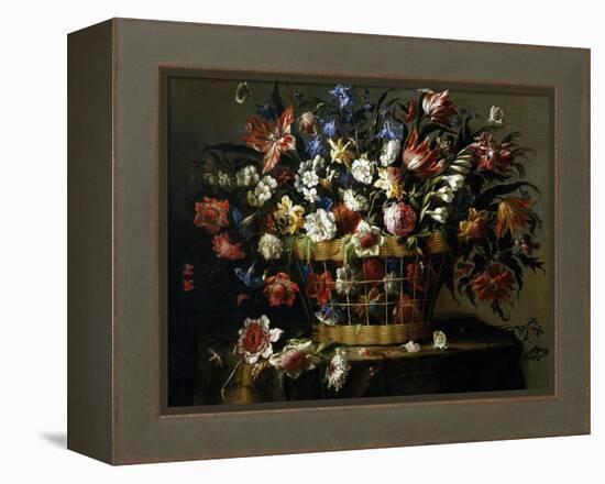 Basket of Flowers, 1668-1670-Juan De Arellano-Framed Premier Image Canvas