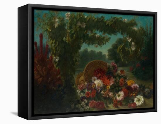 Basket of Flowers, 1848-49-Eugene Delacroix-Framed Premier Image Canvas