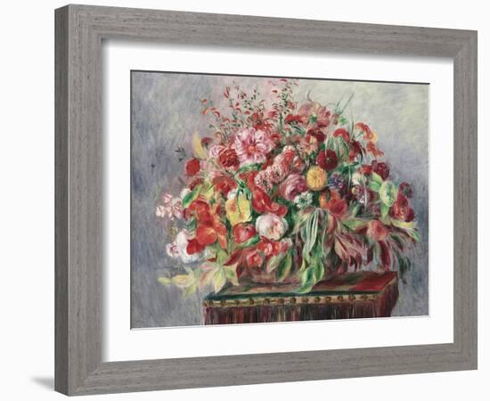 Basket of Flowers, 1890-Pierre-Auguste Renoir-Framed Giclee Print