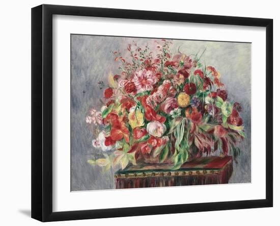 Basket of Flowers, 1890-Pierre-Auguste Renoir-Framed Giclee Print